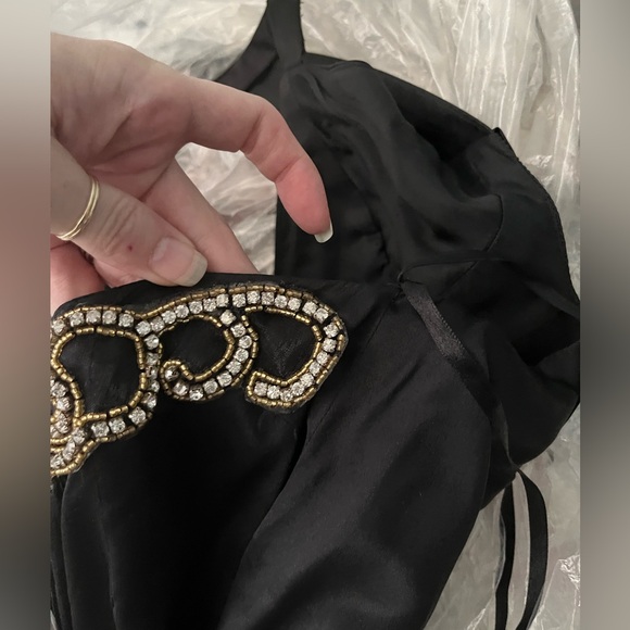 ‼️FIRM‼️EUVC Jovani 2 100% Silk Black Gown - Picture 4 of 12